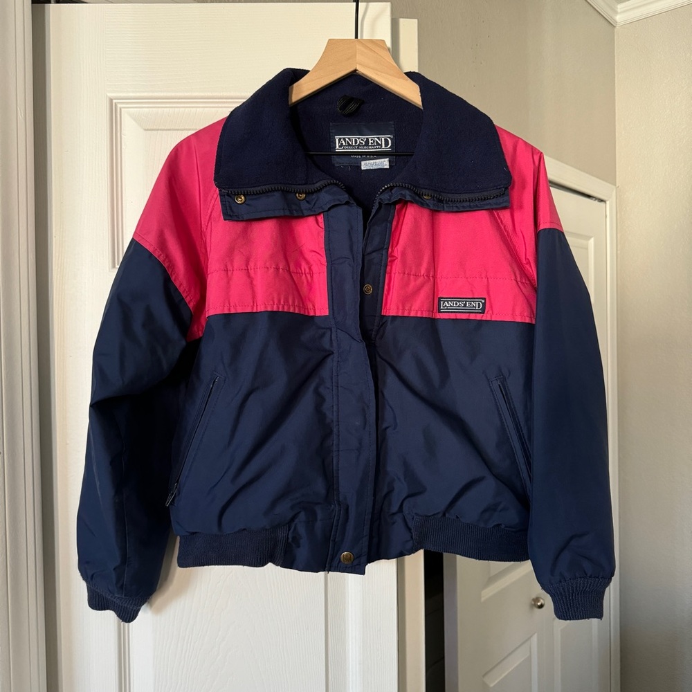 Vintage | Lands’ End | Gore-Tex Color Block Fleece Lined Squall Bomber Jacket